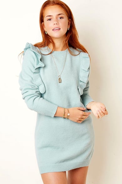 Pullover Kleid Rüschen Weiß S/M h5 Bild4